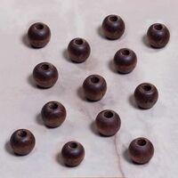  - AHŞAP BONCUK -KOYU KAHVE- 17MM