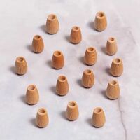  - AHŞAP DAMLA BONCUK-AÇIK KAHVE-15 MM