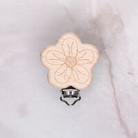  - AHŞAP EMZİK ZİNCİRİ KLİPSİ - ÇİÇEK