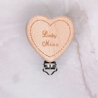  - AHŞAP EMZİK ZİNCİRİ KLİPSİ - KALP