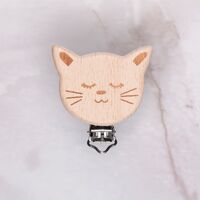  - AHŞAP EMZİK ZİNCİRİ KLİPSİ - KEDİ