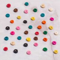  - AHŞAP YASSI BONCUK RENKLİ-6 MM