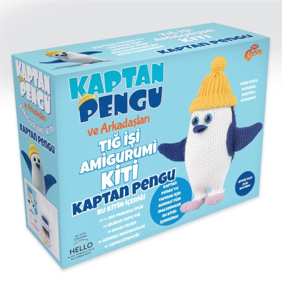 AMİGURUMİ KİT - ÇİZGİ KAHRAMAN KAPTAN PENGU