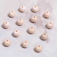  - HAM AHŞAP BONCUK 14MM - KÜÇÜK DELİKLİ