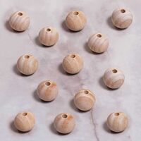  - HAM AHŞAP BONCUK 20MM - KÜÇÜK DELİKLİ