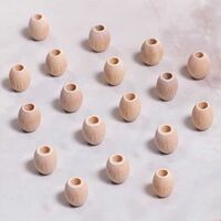  - HAM AHŞAP BONCUK OVAL - 15 MM