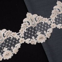 ZİRVE - KORDONELİ FRANSIZ DANTEL-24035 SİM KAPUÇİNO