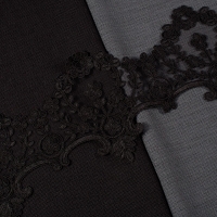 ZİRVE - KORDONELİ FRANSIZ DANTEL-24044 SİYAH