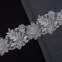 ZİRVE - KORDONELİ FRANSIZ DANTEL-24087 SİM GRİ