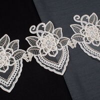 ZİRVE - KORDONELİ FRANSIZ DANTEL-24131 SİM KREM