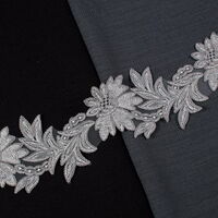 ZİRVE - KORDONELİ FRANSIZ DANTEL-24150 SİM GRİ